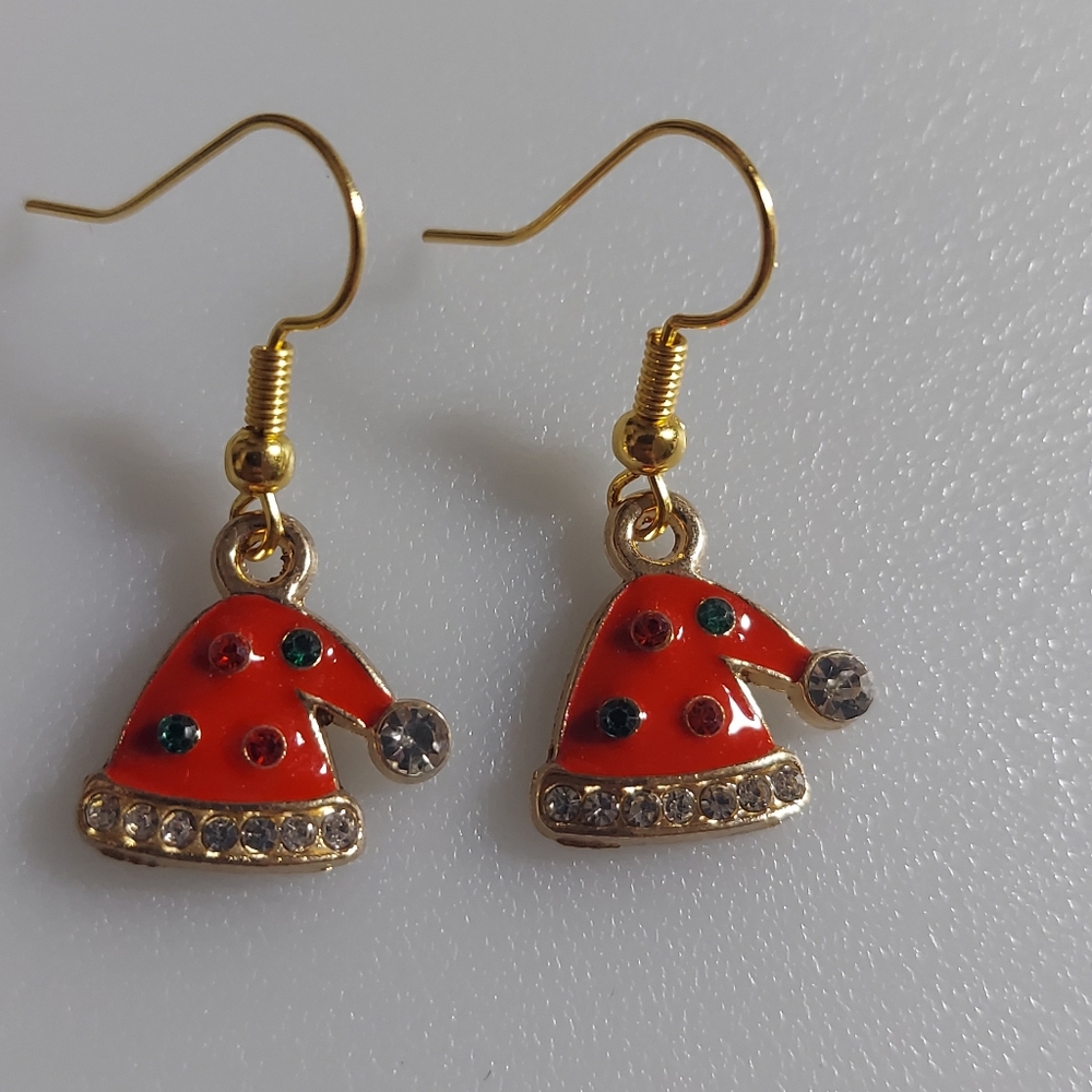 Christmas hat earrings
